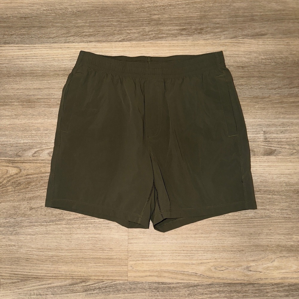 Bearbottom Volley Shorts Olive Green 5.5 Inseam Elastic Waist Mens M